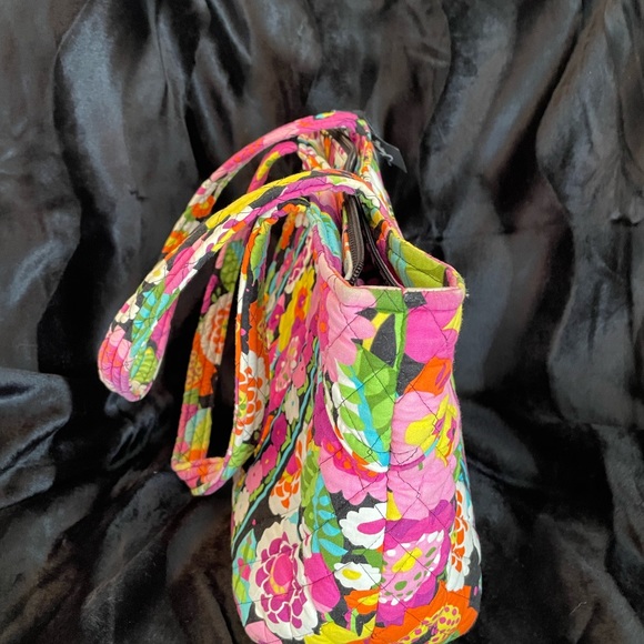 Vera Bradley Vintage Tote Shoulder Bag Purse Ext. Pocket 6 Interior slip pockets - Picture 3 of 7